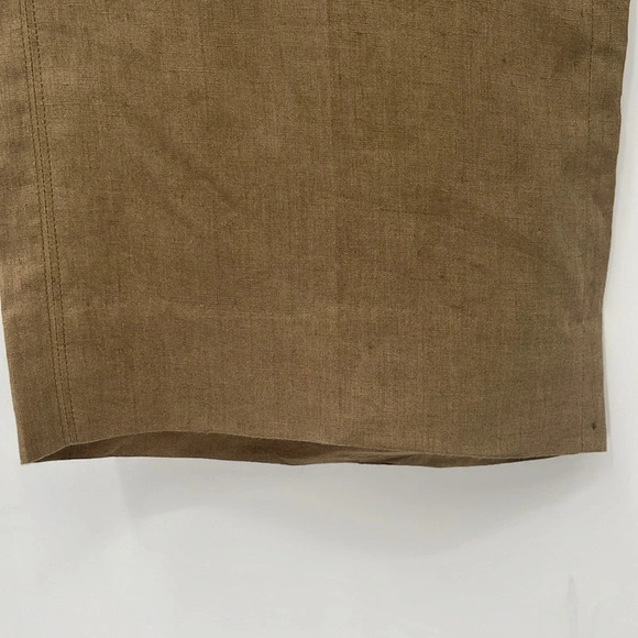 Max Mara 100% Linen Wide Leg Side Zip Trouser Pants in Camel - Size 8 - Picture 4 of 11